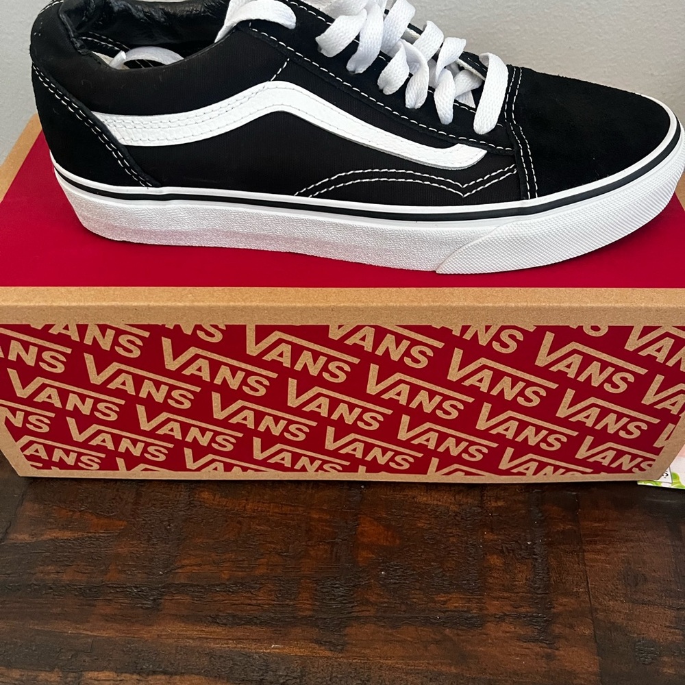 Vans Kids Classic Black and White Sneakers